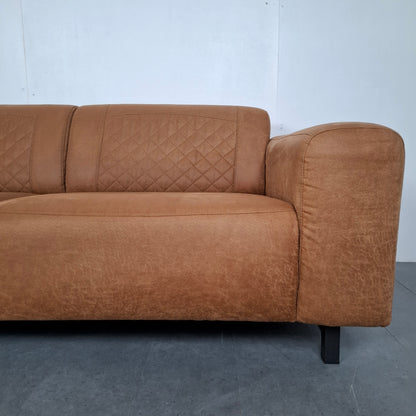 Industriële hoekbank | Cognac bruin