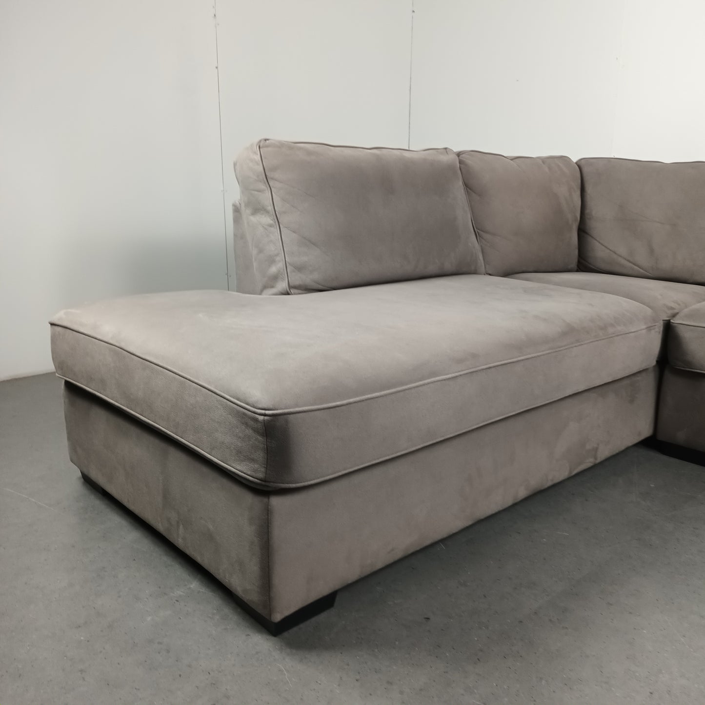 Velourse hoekbank | Wit (vergrijsd)