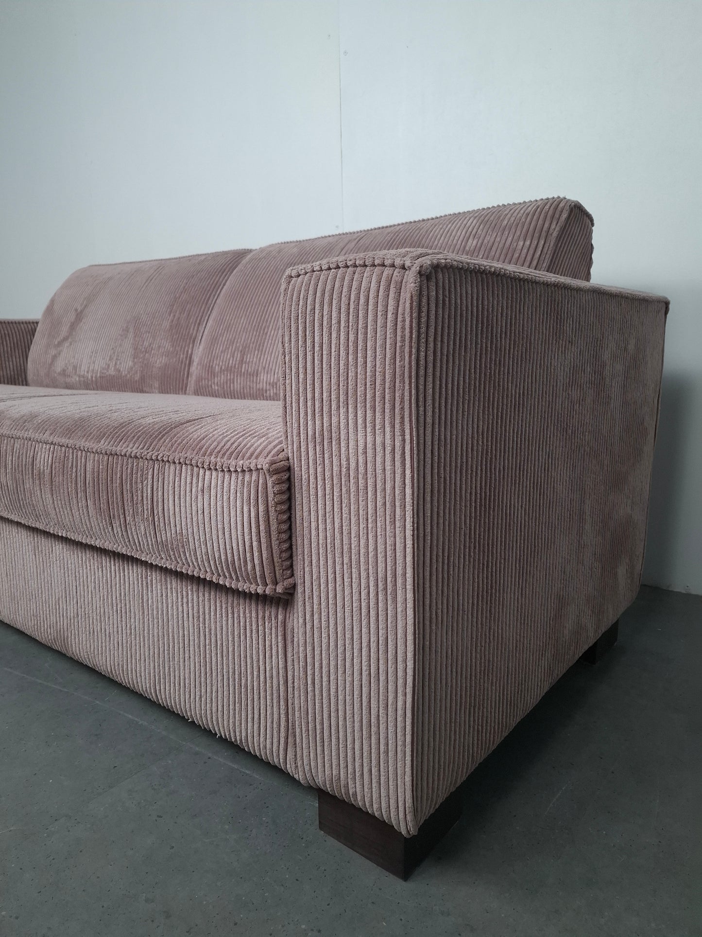 Zachte ribstof 2 zits bank | Roze