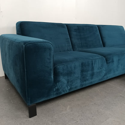 Velourse hoekbank | Diep blauw
