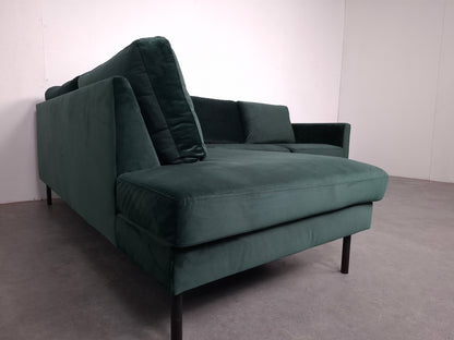 Velourse hoekbank | Groen