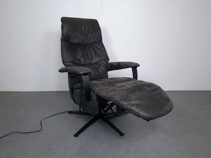 Elektrisch verstelbare relaxstoel Alcantara | Grijs