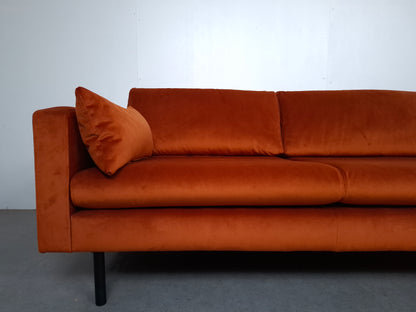 NOUS Living 3 zits hoekbank velvet | Oranje