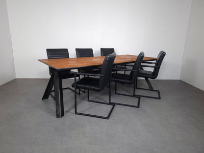 Eetkamer set: Hoge kwaliteits Eettafel met 6 Stoelen